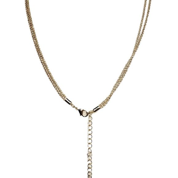 Gold braided twist with tassel necklace - Picture 3 of 8